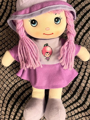 Cloth doll like new, soft purple