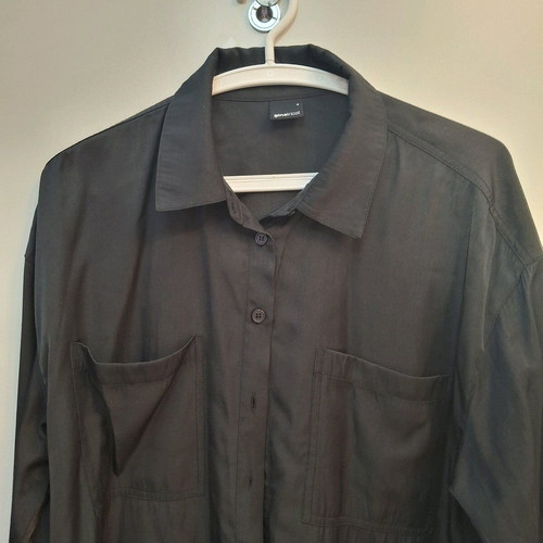 Oversized shirt black with satin texture like new