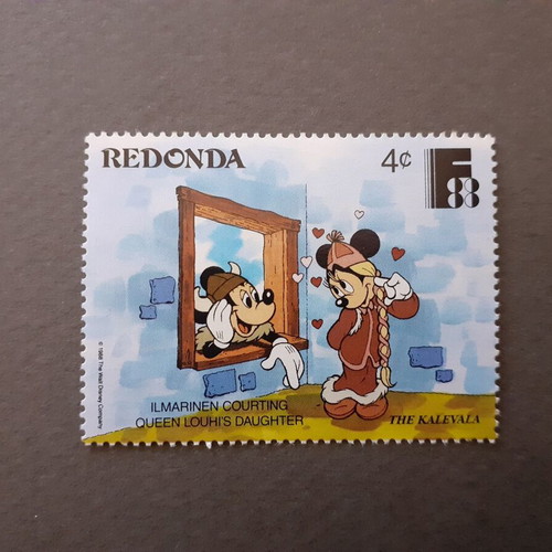 Redonda Walt Disney Characters Kalevala 1988 stamp set, 6 pieces