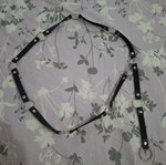 Belt with rings, black, adjustable