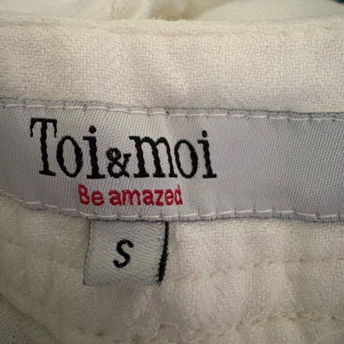 Toi&Moi women's white linen palazzo pants used, size S