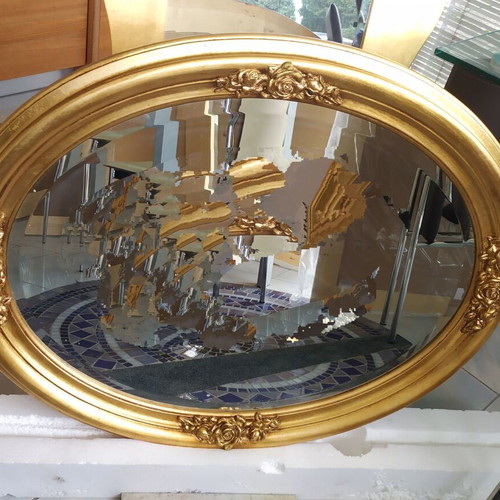 Καθρέπτης με φύλλο χρυσό από Φλωρεντία 90x73 εκ καινούργιος