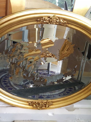 Καθρέπτης με φύλλο χρυσό από Φλωρεντία 90x73 εκ καινούργιος