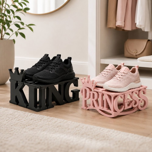 3D Printed Shoes Stand King & Princess set, new