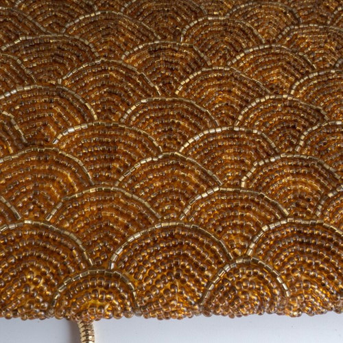 Vintage Evening Clutch Bag used with sparkling beadwork and gold clasp