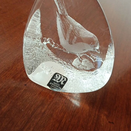 Glass decoration with sparrow like new