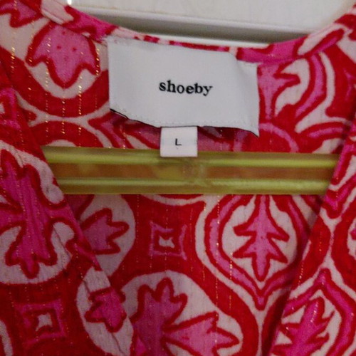 Shoeby dress L used, red pink asymmetrical hem