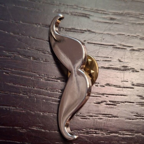 Metal Mustache Lapel Pin new