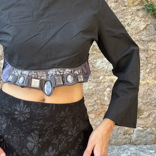 Daisy Street Cropped Blouse with Statement Waist Detail