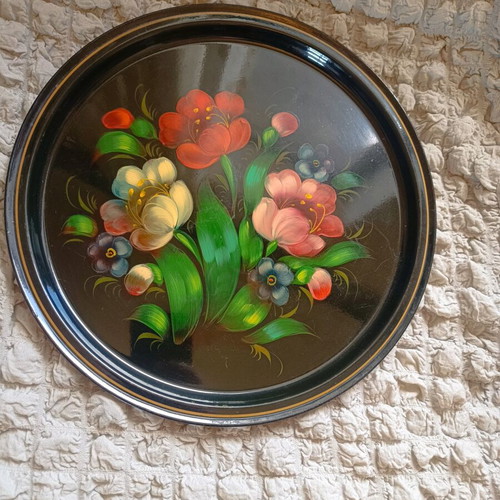 Vintage Soviet hand-painted tray like new