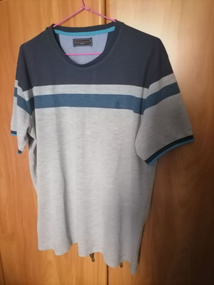 Men's t-shirt XL used, grey and blue