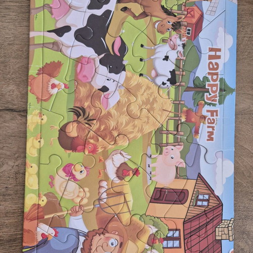 Cars and Farm puzzles 24 pieces used, set of 2