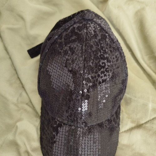 Jockey hat used black with sequins for girl