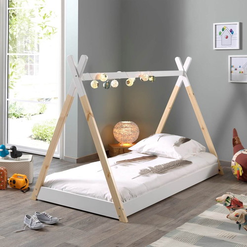 Tipi Montessori Bed like new, MDF and solid pine wood, 90x200 cm