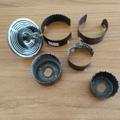 Hole Saw Set and Drill Base Used
