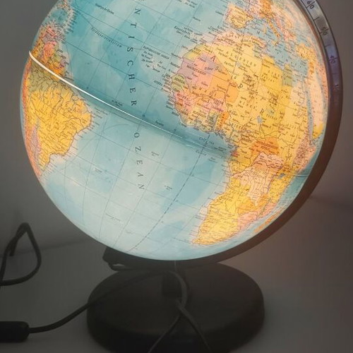 Globe table lamp new, height 33 cm, diameter 25 cm