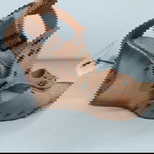 Кожени сандали на висок ток Carlo Pera употребявани, кафяви, номер 38