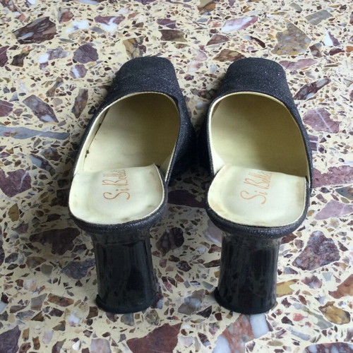 Si Bolleti vintage evening mules size 38 with glitter heel 9 cm like new