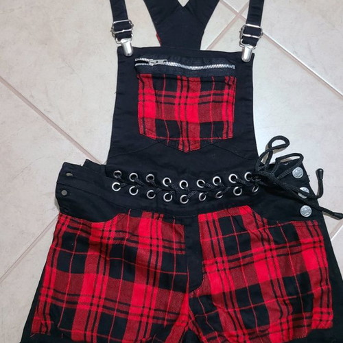 Punk overalls like new, size M-L, tartan alternative goth style