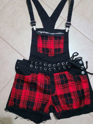 Punk overalls like new, size M-L, tartan alternative goth style