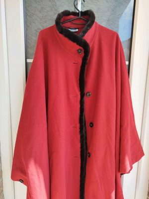 Ulla Porken cape poncho used, red, size 4XL