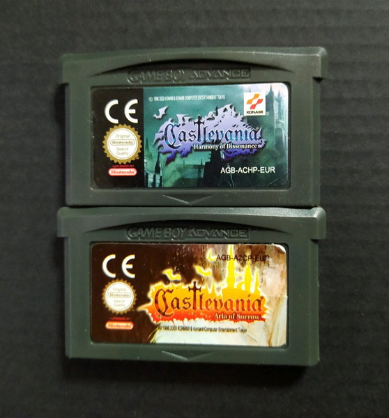 (reproduction) Castlevania Aria of Sorrow + Harmony of Dissonance. game boy Advance games