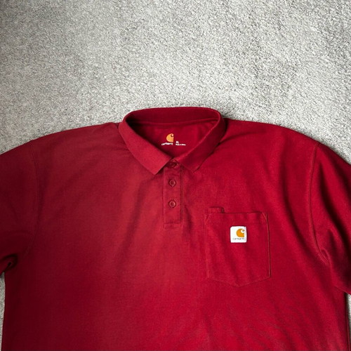 Carhartt Wip polo shirt with chest pocket XL used, red