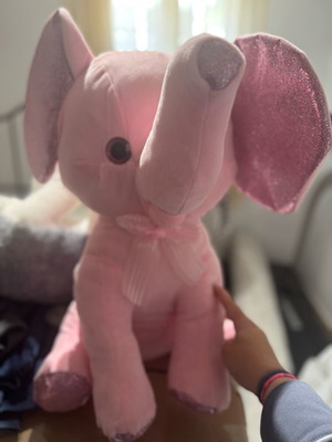 Plush large pink elephant like new
