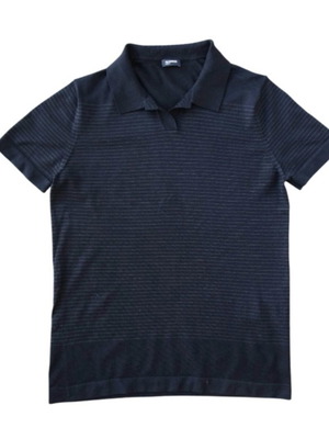 Jil Sander Navy striped polo shirt new, size S