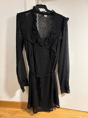H&M Dress Black With Polka Dot Hearts Like New