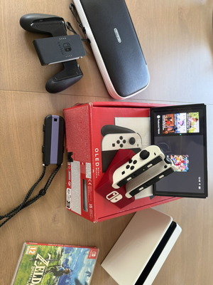 Nintendo Switch OLED λευκό με Zelda Breath of the Wild και extras σαν καινούργιο
