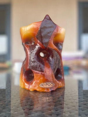 Χειροποίητο κερί ΚΗΡΟΣ σαν καινούργιο, καφέ χρωματισμού με θέση για ρεσώ