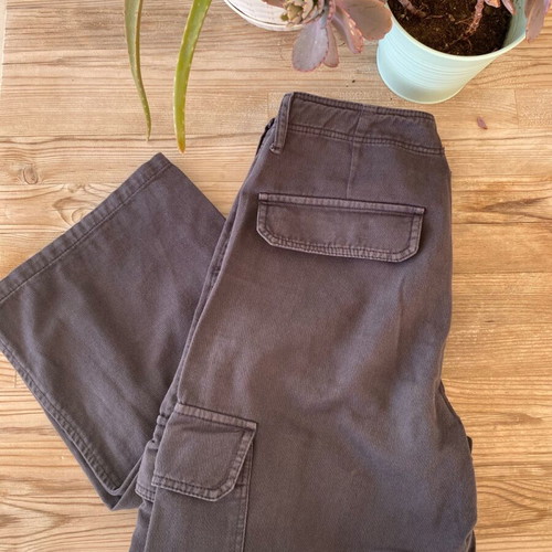 Zara cargo pants black used, size S, 100% cotton