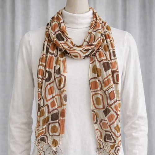 Scarf in earth tones like new