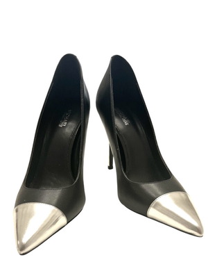 Michael Kors leather/metallic high heels like new, black