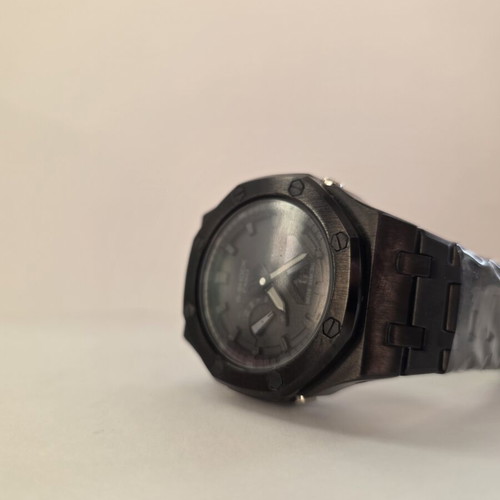 Casio G-Shock GA-2100 custom watch, silver steel