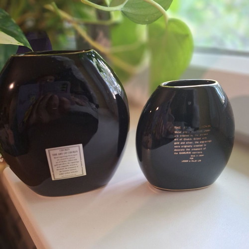Two Japanese porcelain vases 24KT gold, new