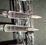 Lamy Safari clear fountain pens, broad nibs, set of 4
