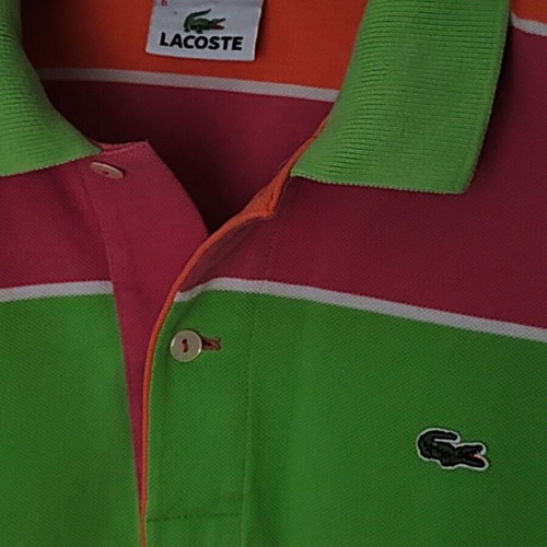 Lacoste striped polo shirt size 6 (L) like new, multicolor