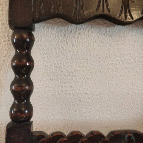 Vintage wooden carved frame used, handmade schastis heirloom 45x32 cm