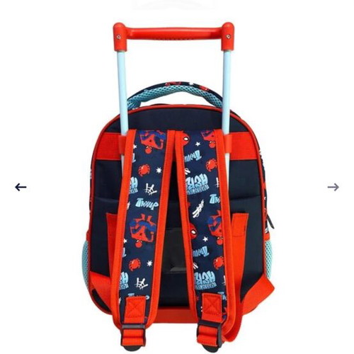 Spiderman preschool trolley school bag