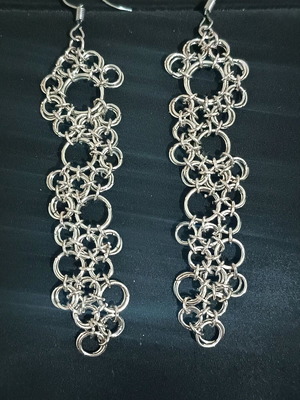 Handmade silver earrings with rings