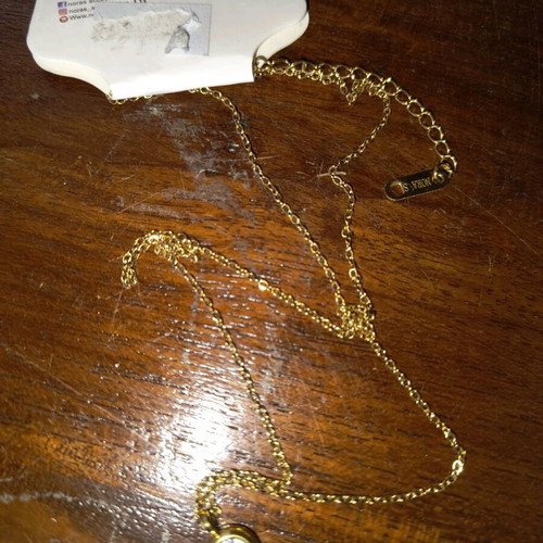Pendant faux gold with iridescent rhinestones, new, NORA'S