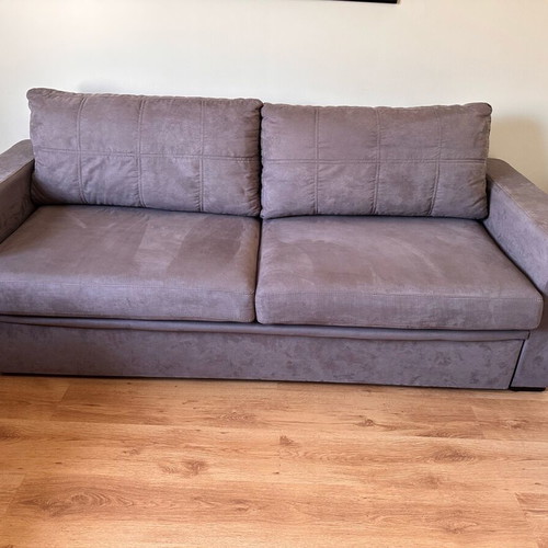 Sofa two-seater with storage and three-seater sofa bed, gray, like new