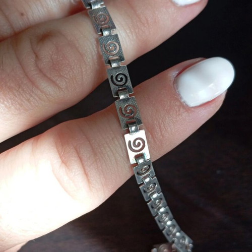 Silver handmade bracelet 925, new, 19 cm