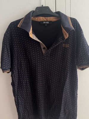 Hugo Boss polo shirt, black and brown, size M