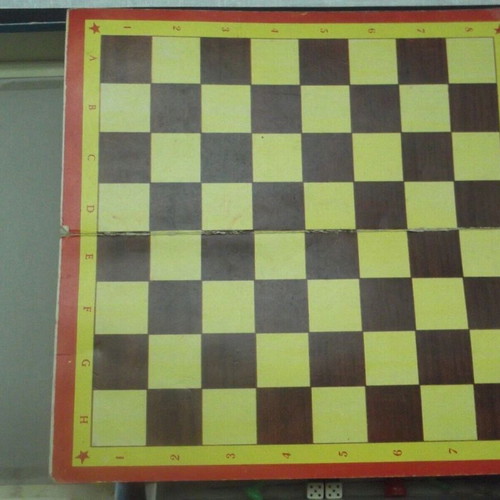 Vintage Greek chess and checkers game used, 70's