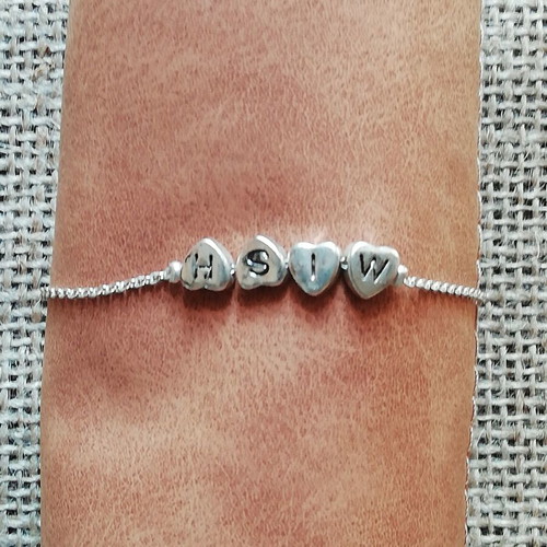Wish stainless steel bracelet hearts silver color new