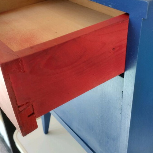 Wooden nightstand used, painted with chalk spray