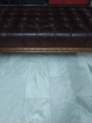 Capitone stool used, large with minor leather wear